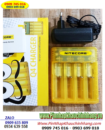 Nitecore Q4 _Máy sạc 4 viên Pin Lithium 3v-3.7v-4.2v, tự ngắt khi pin đầy (sạc Pin 18650, 21700, 26650, 18350, 14500, 16340,..)